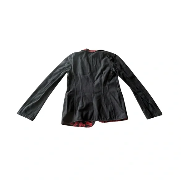 Dolce & Gabbana Black Wool Crepe Contrast Trim Detail Button Front Coat Size 46 - Picture 4 of 16